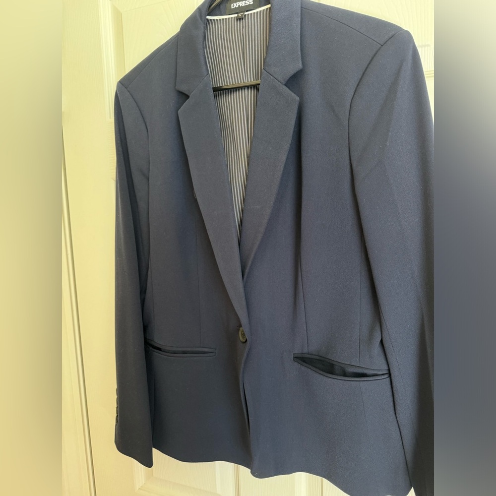 Express Navy Blue Blazer (14)